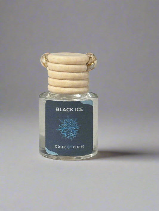 ODOR CORPS BLACK ICE 8 Milliliter Handmade Air Fresheners Oil Diffuser Crafted in the USA with Eco-Friendly Glass Bottles and Wooden Lids